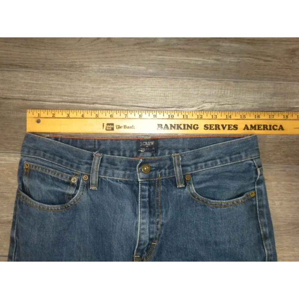 J Crew‎ Jeans 31x32 Blue Denim The Driggs Slim Fit Straight Leg Mid Wash C9894